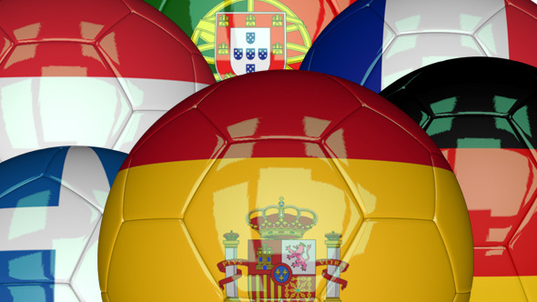 3D Soccer Ball - EU Flags Pack 1