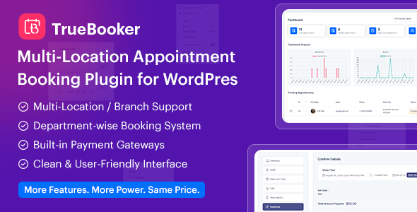 Multi-Location Appointment Booking Plugin for WordPress - TrueBooker