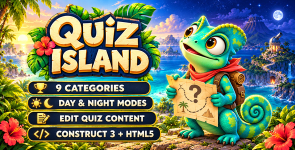 Quiz Island | HTML5 Quiz Game (Construct 3)