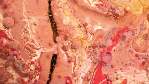 Colorful Acrylic Paints Mix in Beautiful Patterns