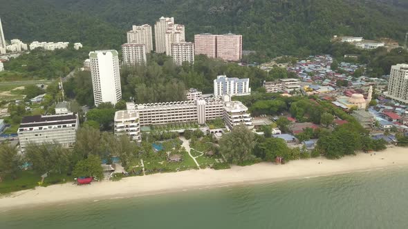 Aerial view beach and condominium