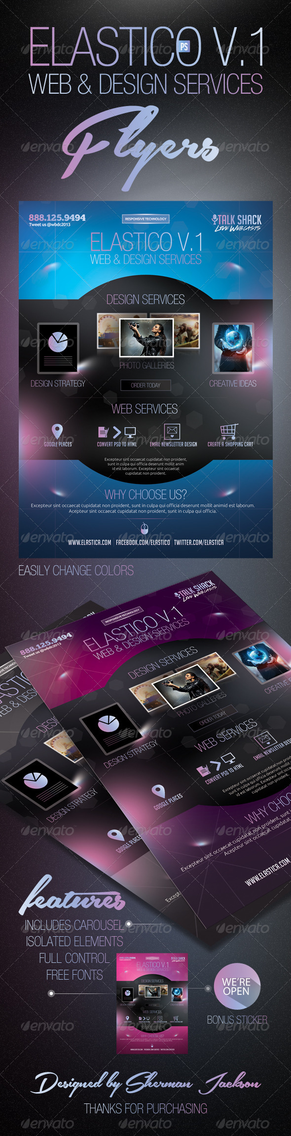 Elastico Web & Design Service Flyer