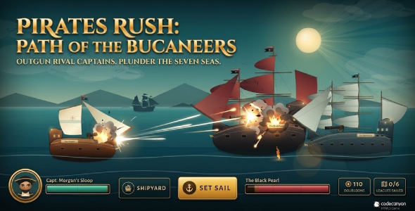 Pirates Rush | HTML5 Pirate Naval Battle Game