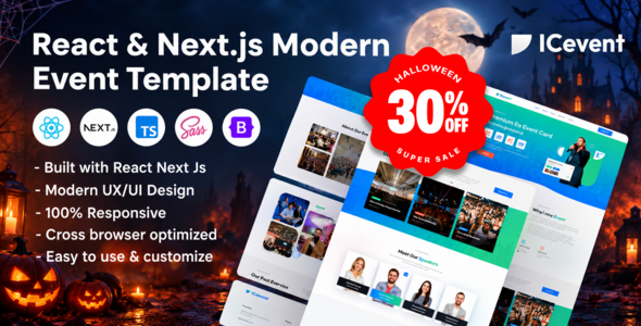 ICevent – Modern Event React Next.js Template