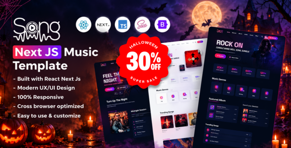 Song – Music Streaming, DJ & Artist React Next Js Template