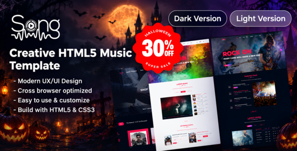 Song - Creative HTML5 Music Template