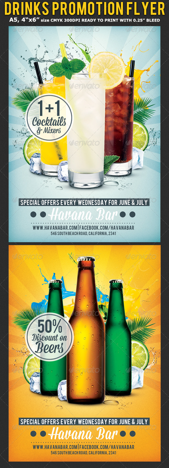 Drinks Promotion Advertising Flyer Template