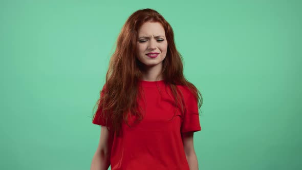 Young Woman Showing Gesture of Nonsense Not Serious