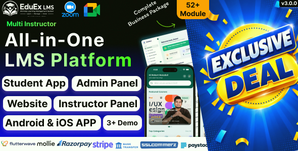 EduEx LMS - Ultimate Learning Management System (LMS) with (Laravel + Flutter Apps)