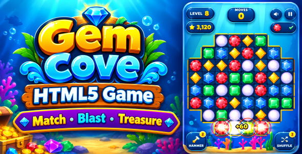 Gem Cove | Match 3 Puzzle HTML5 Game