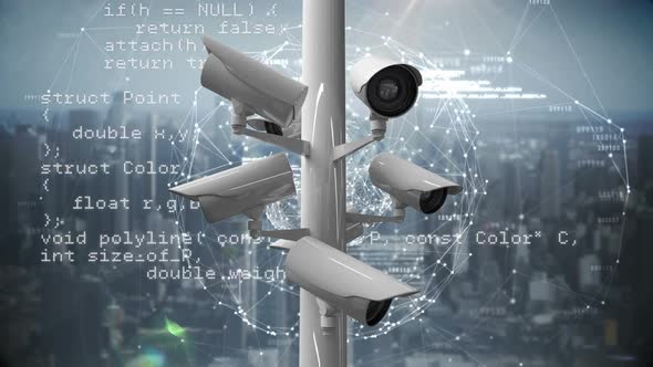 Surveillance cameras in the city