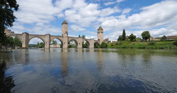 The medieval Pont Valentre, Cahors, Lot department, the Occitan, France