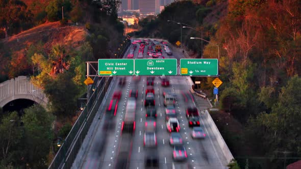 Freeway Traffic Heading To Los Angeles