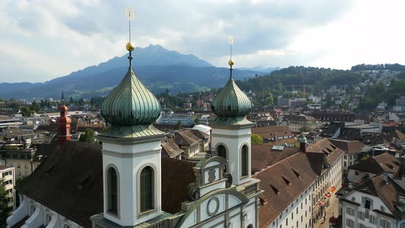 Jesuit Church St Francis in the City of Lucerne in Switzerland