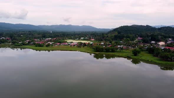 Aerial view Serdang Malays village