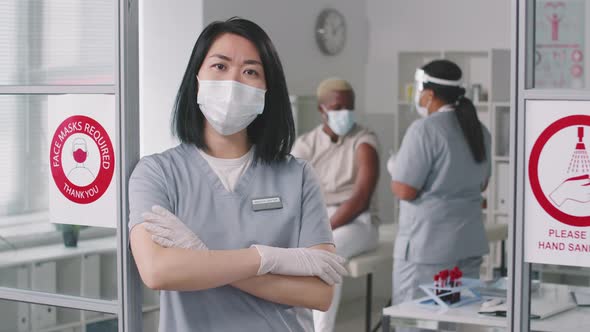 Female Doctor In Vaccination Clinic