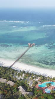 Vertical Video House on Stilts in the Ocean on the Coast of Zanzibar Tanzania