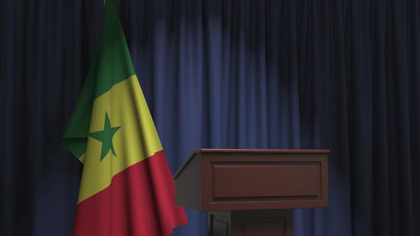 National Flag Senegal Speaker Podium Tribune alt