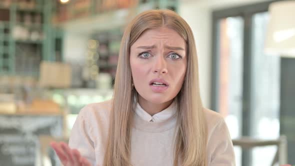 Portrait of Angry Young Woman Fighting Arguing