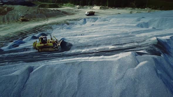 Working excavator in sand career