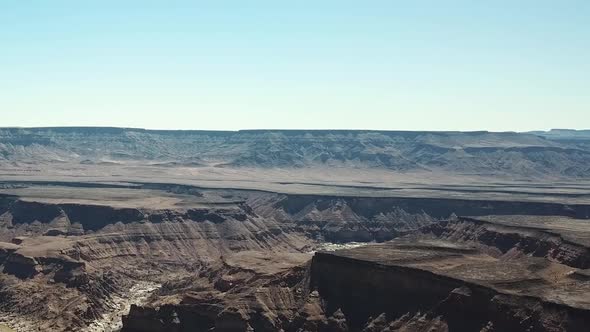 Fish River Canyon in Namibia, Africa Aerial Drone Shot.  Lanscape of the the Largest Canyon in Afric