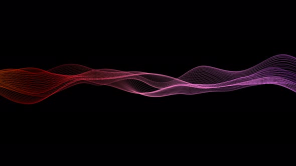 Red Pink Gradient Digital Particle Wave