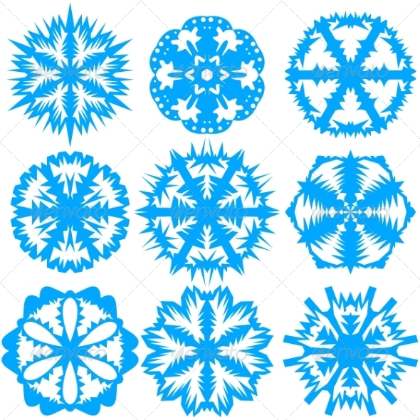 Set of Snowflakes, Vector Illustration.