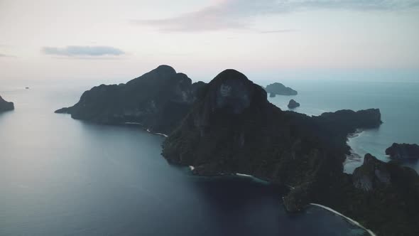 Sunrise at Seascape with Mountain Island Aerial