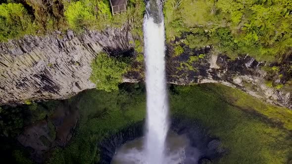 Waterfall in rainforest of New Zealand