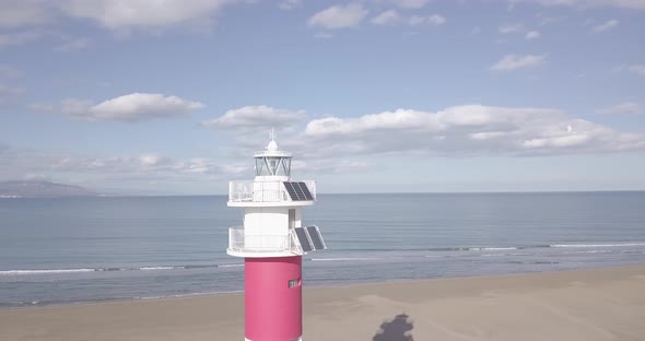 Spectacular views of the Fangar Lighthouse in Spain