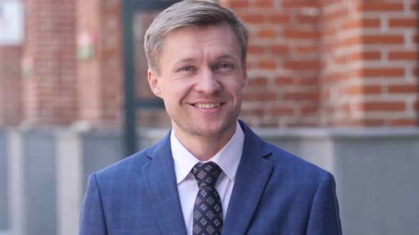 Yes Positive Businessman Accepting Offer By Shaking Head