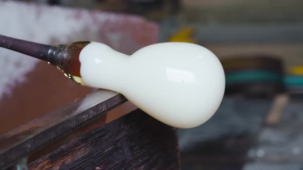 A Vase Made From Blown Glass is Turned on the Tube / Videohive