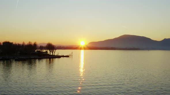 Sunset over Iseo Lake - ItalyFilmed on Dji Mavic pro 2 10 bit 4:2:2
