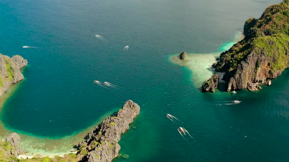 Seascape with Tropical Islands El Nido Palawan Philippines