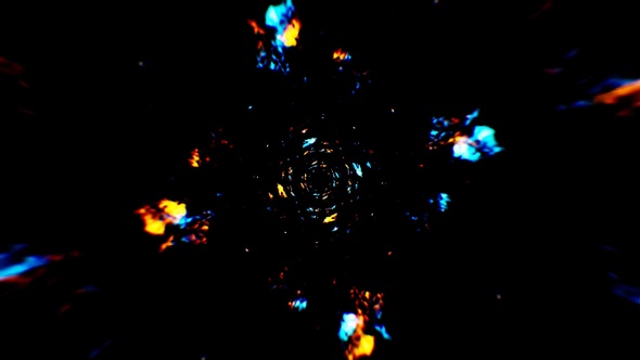 Rotating Blue and Red Fire Flake Particles Loop 4K