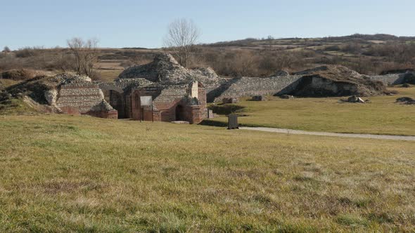 GAMZIGRAD, SERBIA - DECEMBER 25, 2017 Ancient Felix Romuliana built by Roman Emperor Galerius. The c