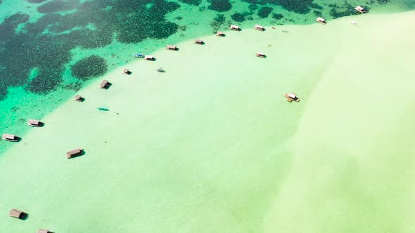 Manlawi Sandbar Floating Cottages in Caramoan Islands