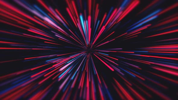 red and blue abstract fast zoom speed motion background tunnel 4k animation outer space alt