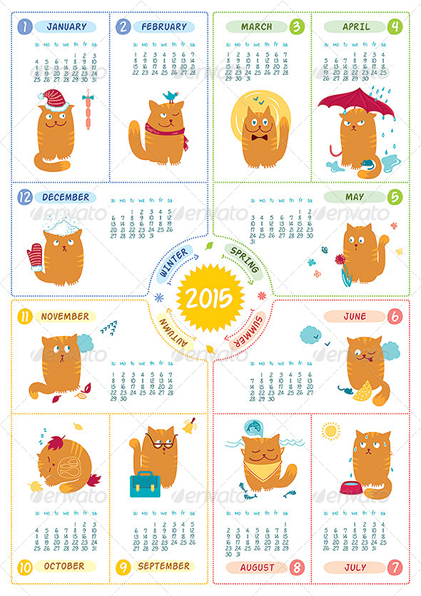 Calendar 2015 - Cats