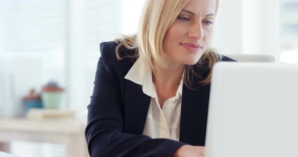 Businesswoman using digital tablet