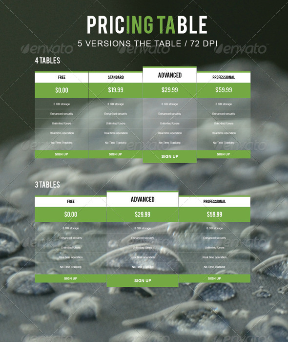 Pricing Table