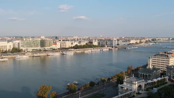 City Panorama of Budapest on the Danube River
