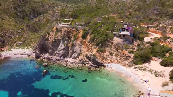 Cala d'en Serra beach in Ibiza, Spain