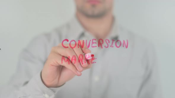 Conversion Marketing Writing on Screen with Hand