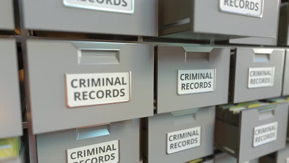 CRIMINAL RECORDS Text on the Drawers