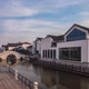 In The Evening Of The River, Bridge And Building Townhouses - VideoHive Item for Sale