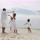 Beach vacation, family, lifestyle, travel, relationship concept. African American family on beach - VideoHive Item for Sale