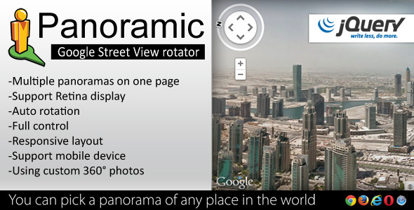 Panoramic - Street View Rotator jQuery Plugin