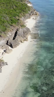 Vertical Video of the Ocean Near the Coast of Zanzibar Tanzania