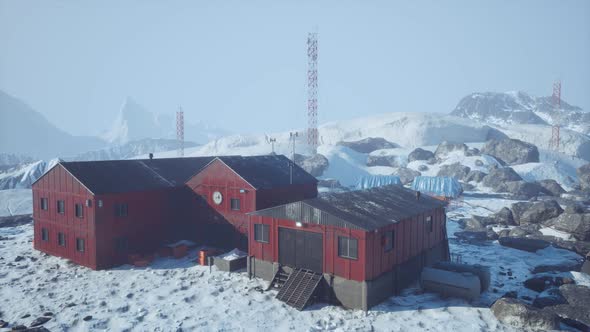 Science Station in Antarctica at Summer